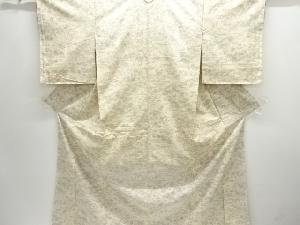 流水に草花模様織り出し手織り紬着物